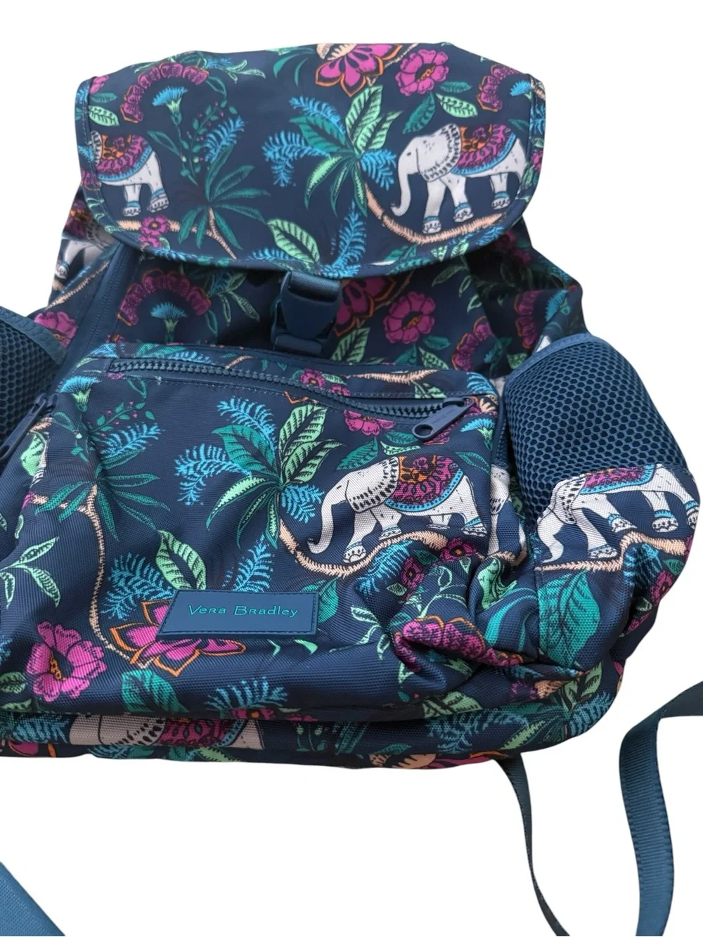 Vera Bradley Navy Elephant Print Backpack